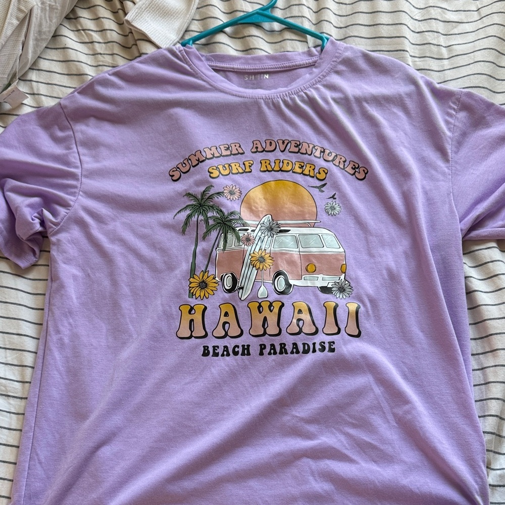 SHEIN Lavender Hawaii Surf Kids T-Shirt
